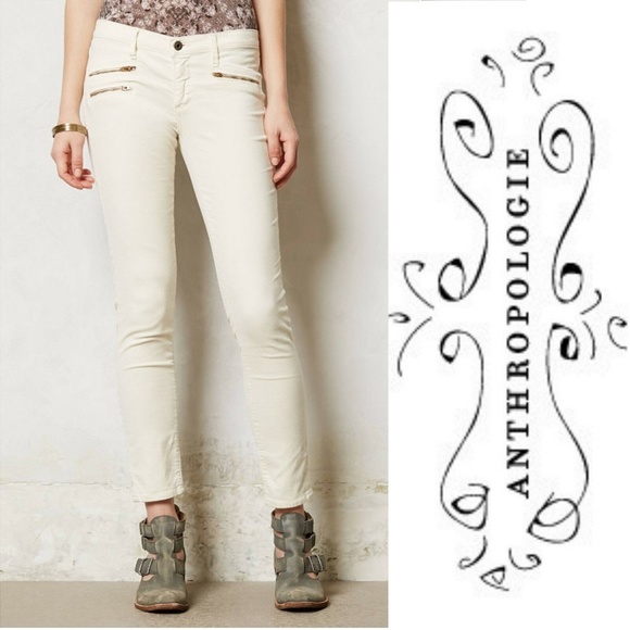 Ag Adriano Goldschmied Pants - {Anthro} AG Jeans Moto Stevie Ankle Corduroy Ivory